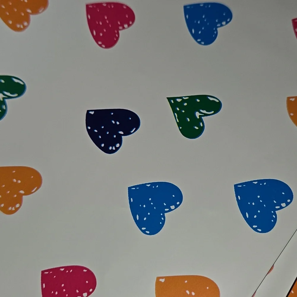 Mylar Colorful Heart Pattern Polymailer White with Multi Hearts Office Supply